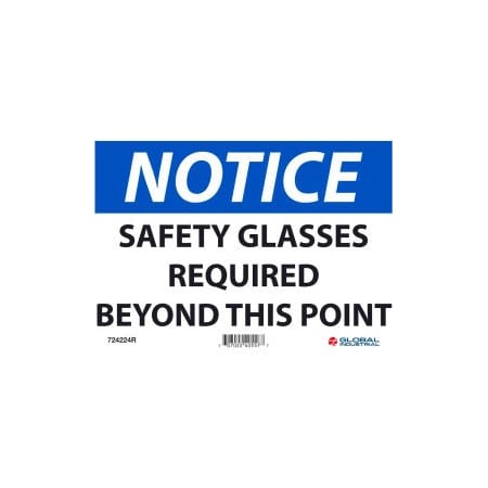Nmc Notice Safety Glasses Required Beyond This Point 7x10 Rigid Plastic GLON18R
